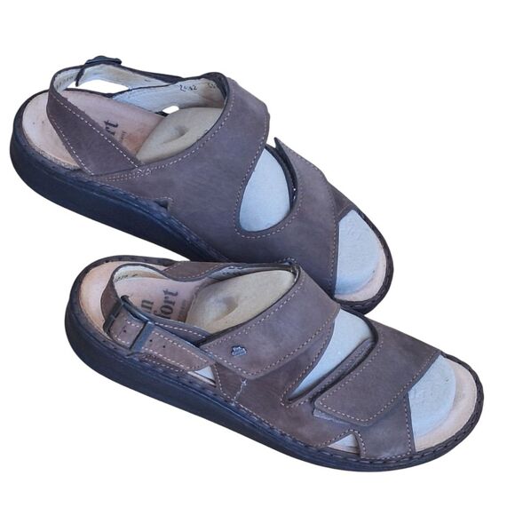Finn Comfort Toro-Soft Men's 9 Oxide Brown Leather Sandals Adjustable Straps 42 - Picture 12 of 14